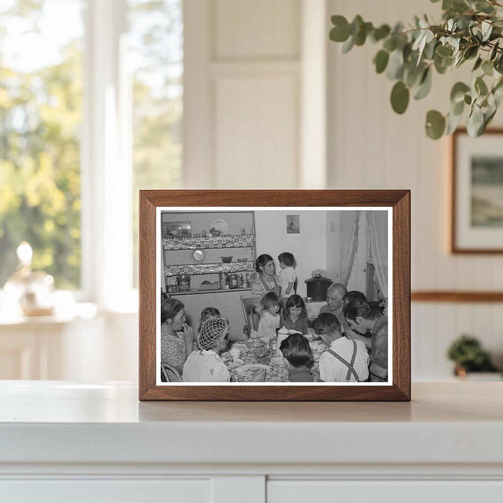 Spanish-American Family Dining in Chamisal New Mexico 1940