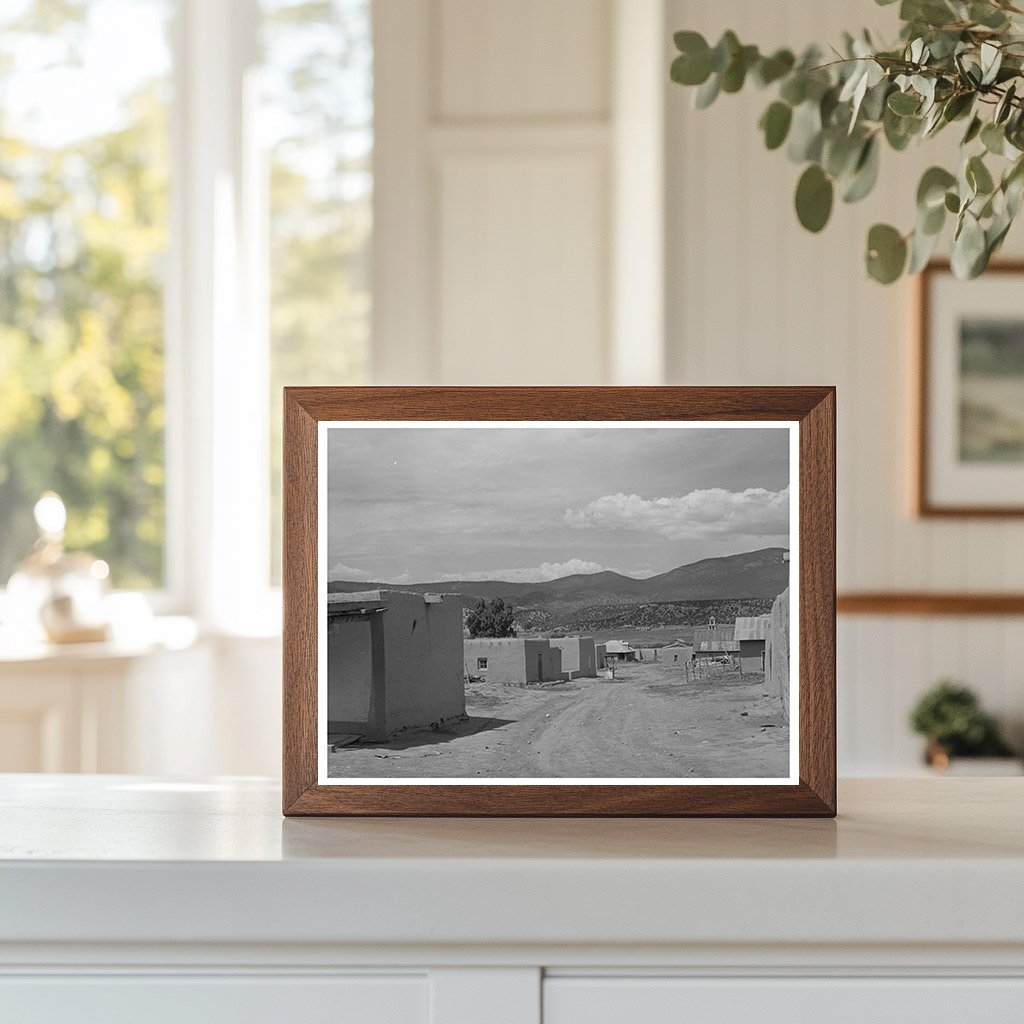 Main Street Chamisal New Mexico July 1940 Vintage Photo