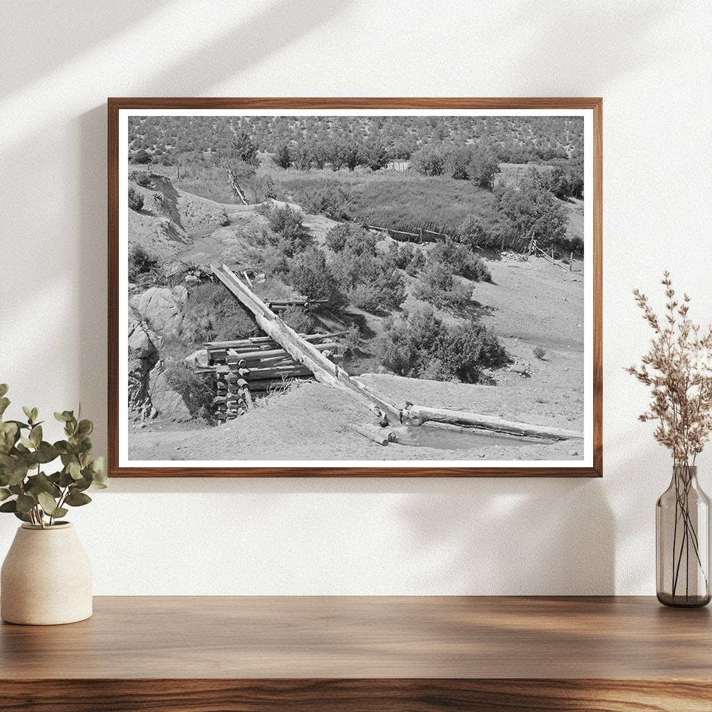 Irrigation Water Through Log Ditch Trampas New Mexico 1940