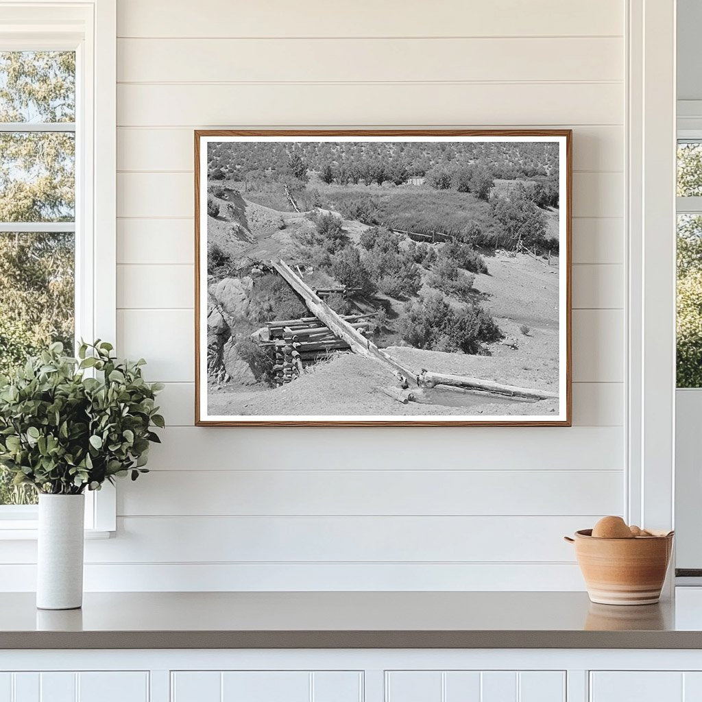 Irrigation Water Ditch through Log Trampas New Mexico 1940