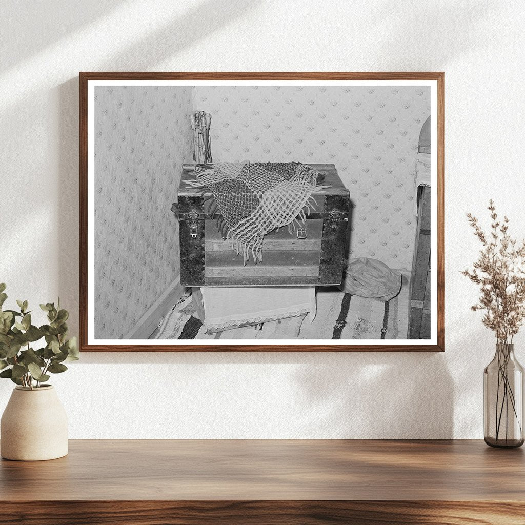 Vintage Trunk in Bedroom Chamisal New Mexico 1940