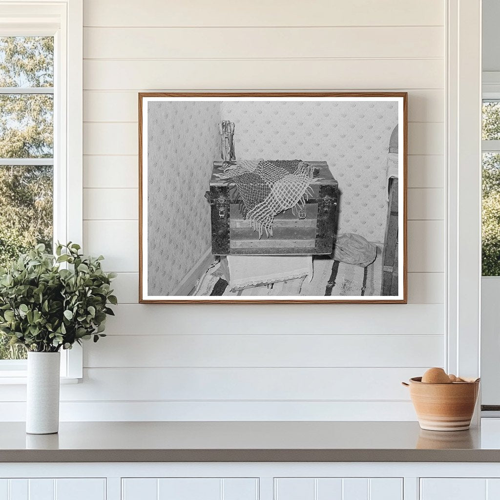 Vintage Trunk in Bedroom Chamisal New Mexico 1940
