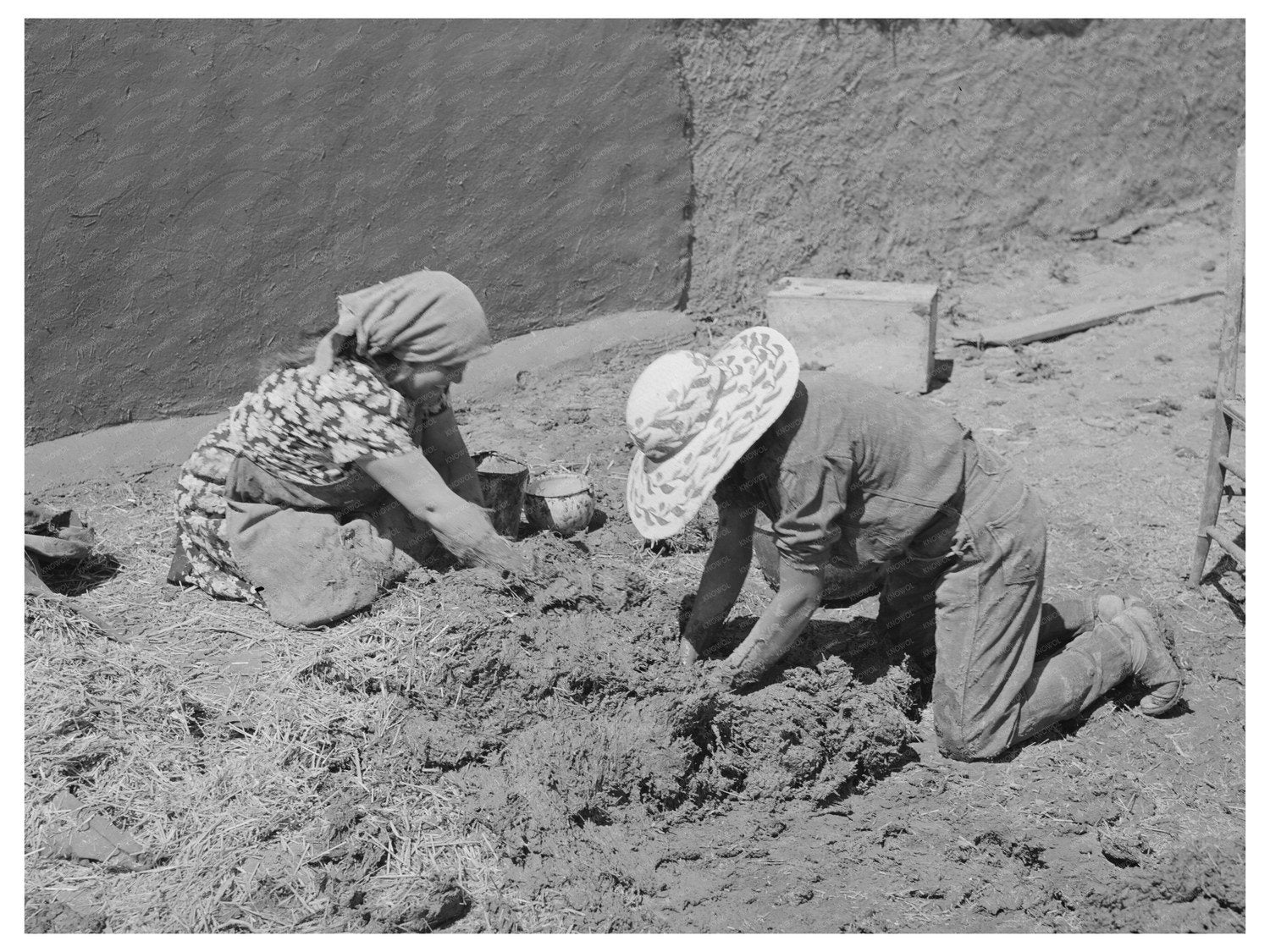 Chamisal New Mexico Straw and Mud Construction July 1940