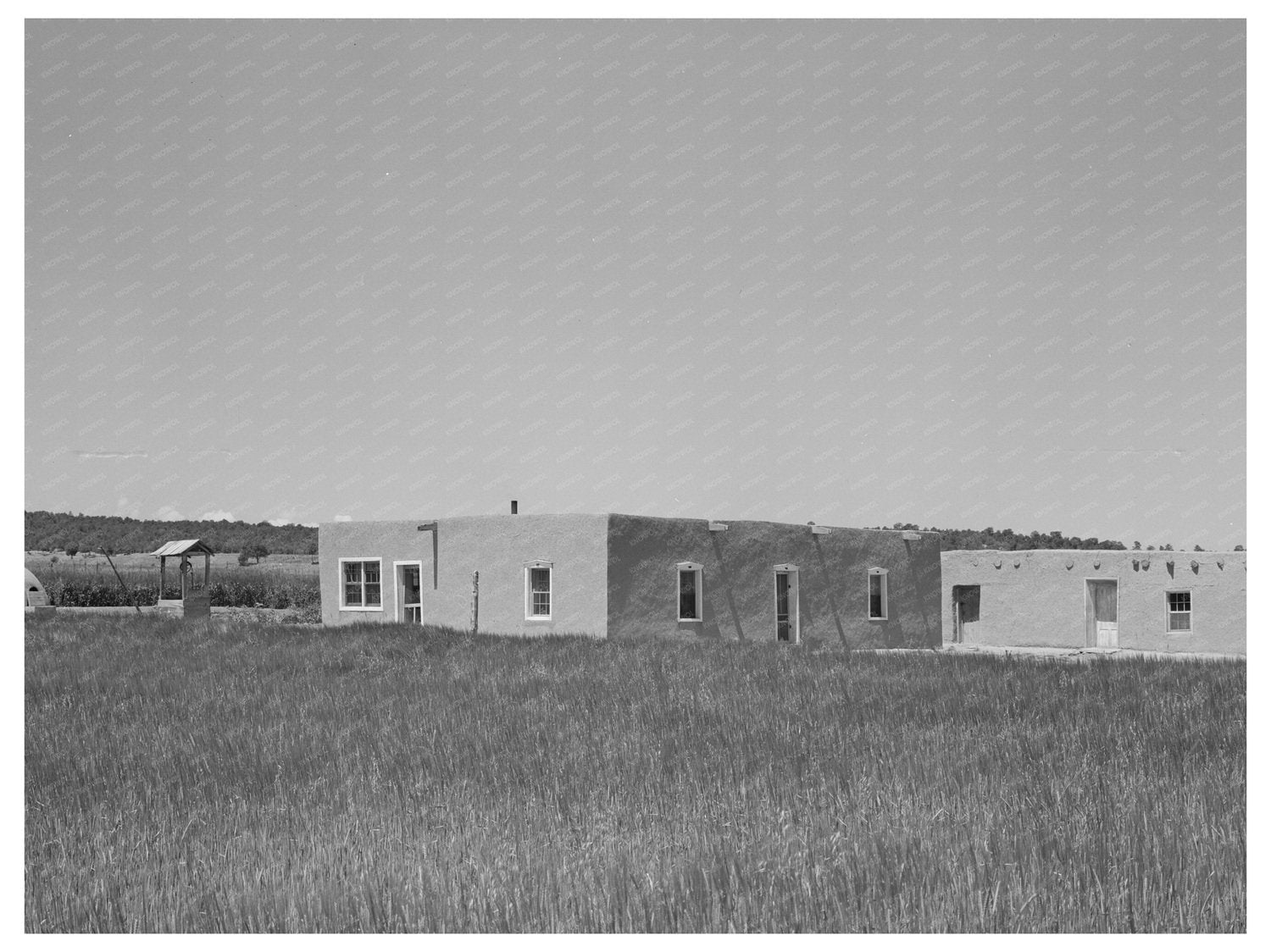Adobe Home of Spanish-American Farmer Chamisal New Mexico 1940