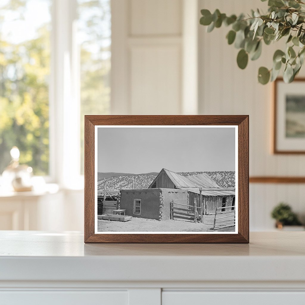 Vintage Adobe Shed and Barn in Chamisal New Mexico 1940