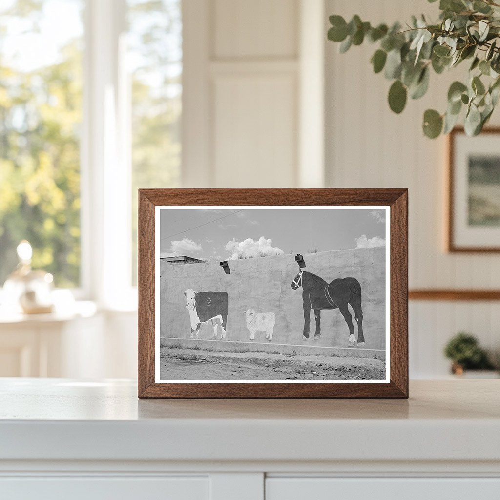 Native Art on Adobe Wall Amalia New Mexico 1940