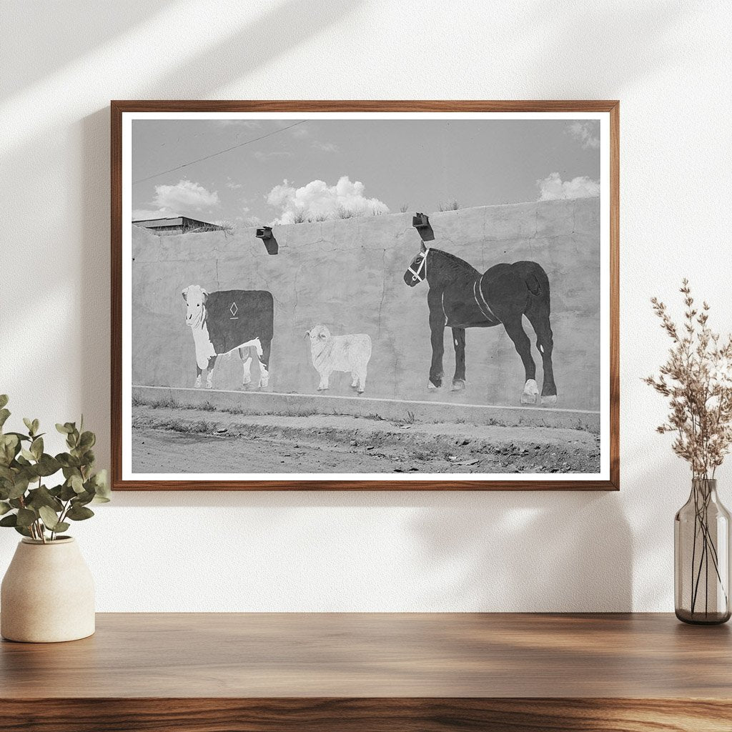 Native Art on Adobe Wall Amalia New Mexico 1940