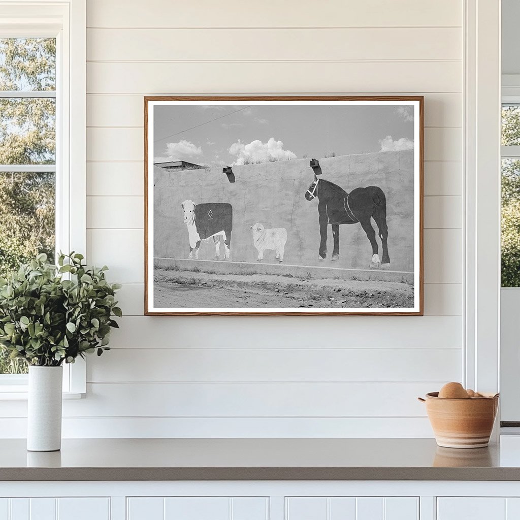 Native Art on Adobe Wall Amalia New Mexico 1940