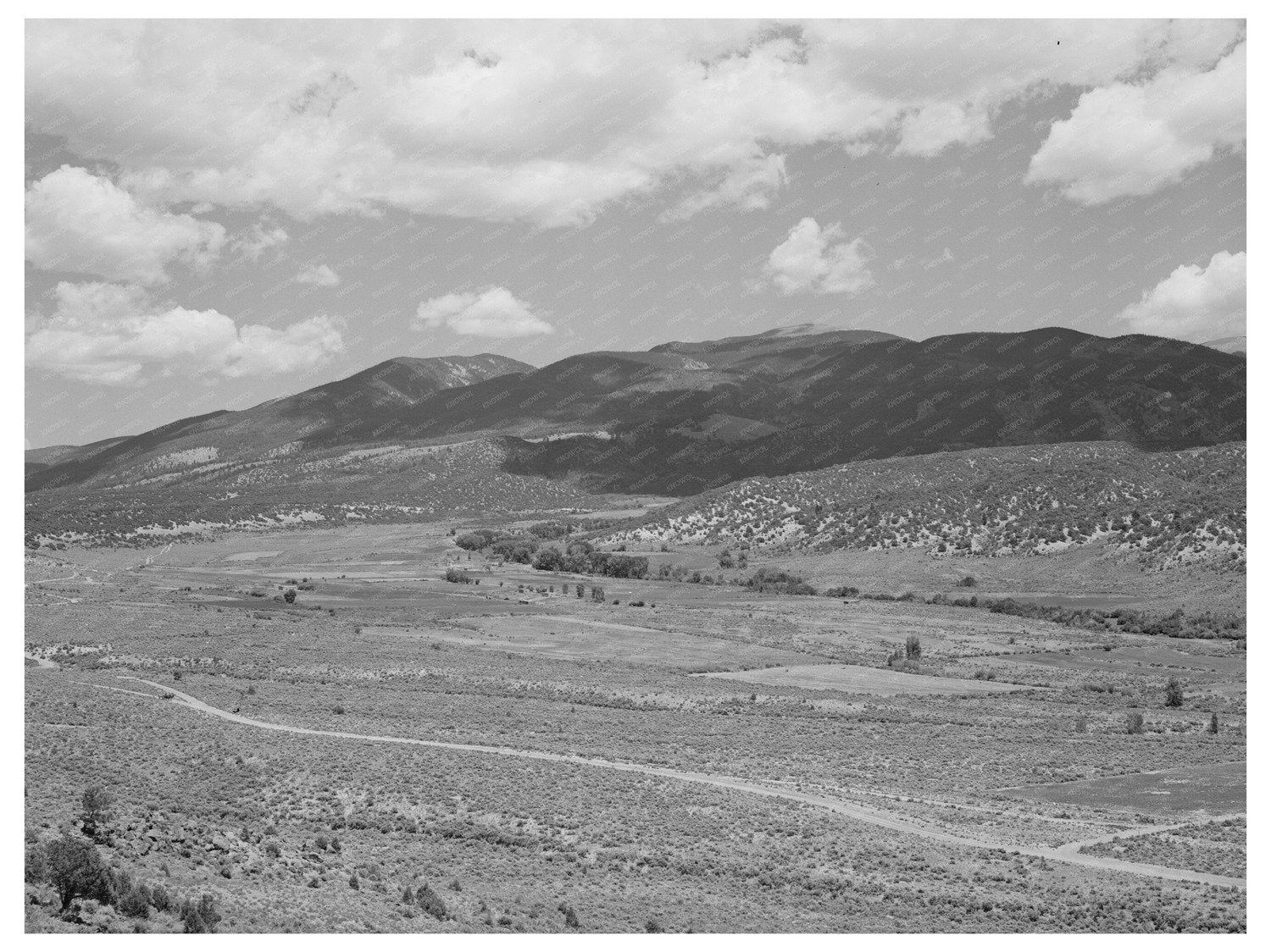 Rio Costilla Tributary with Farmland Amalia New Mexico 1940
