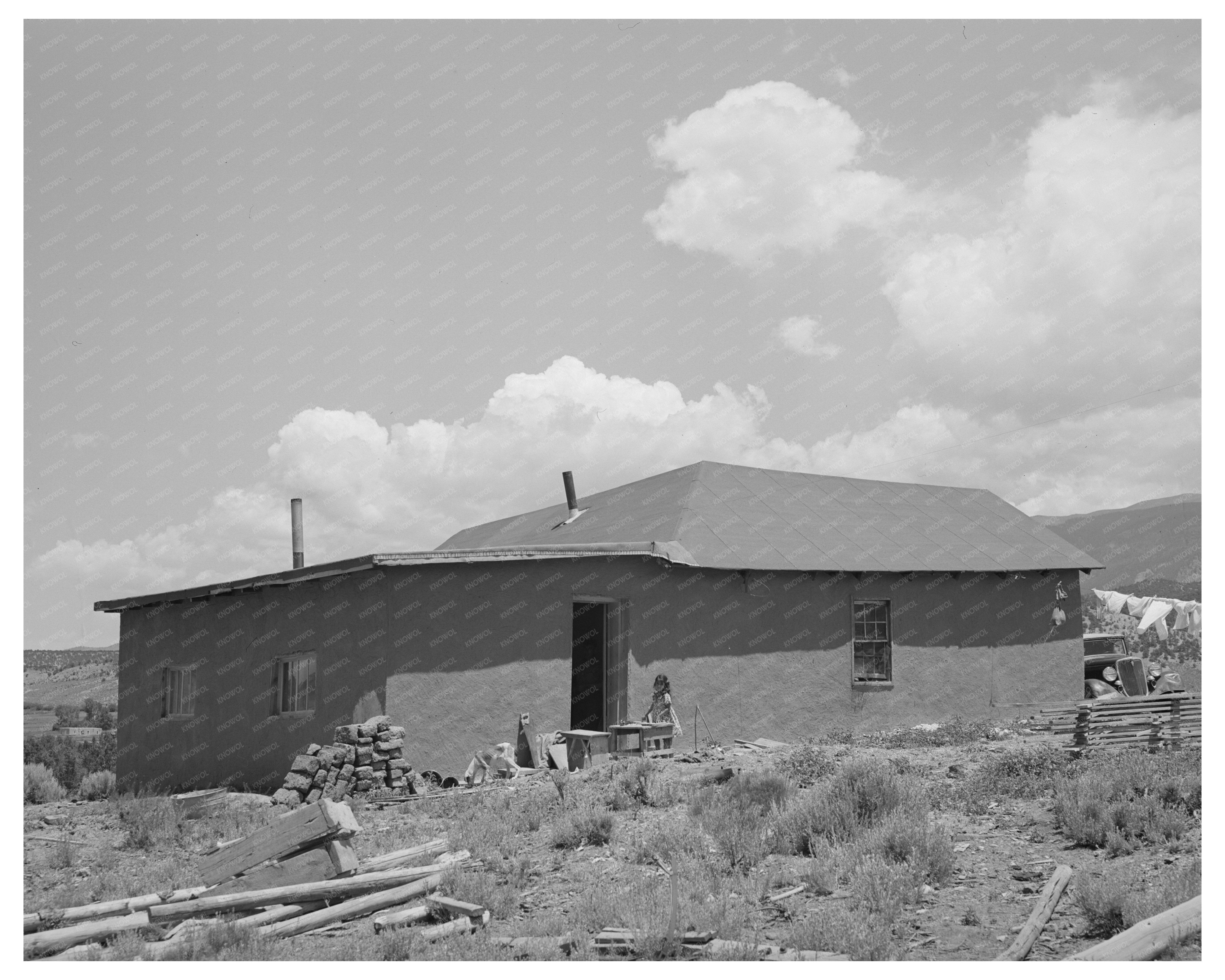 Spanish-American Farmer Home Amalia New Mexico 1940