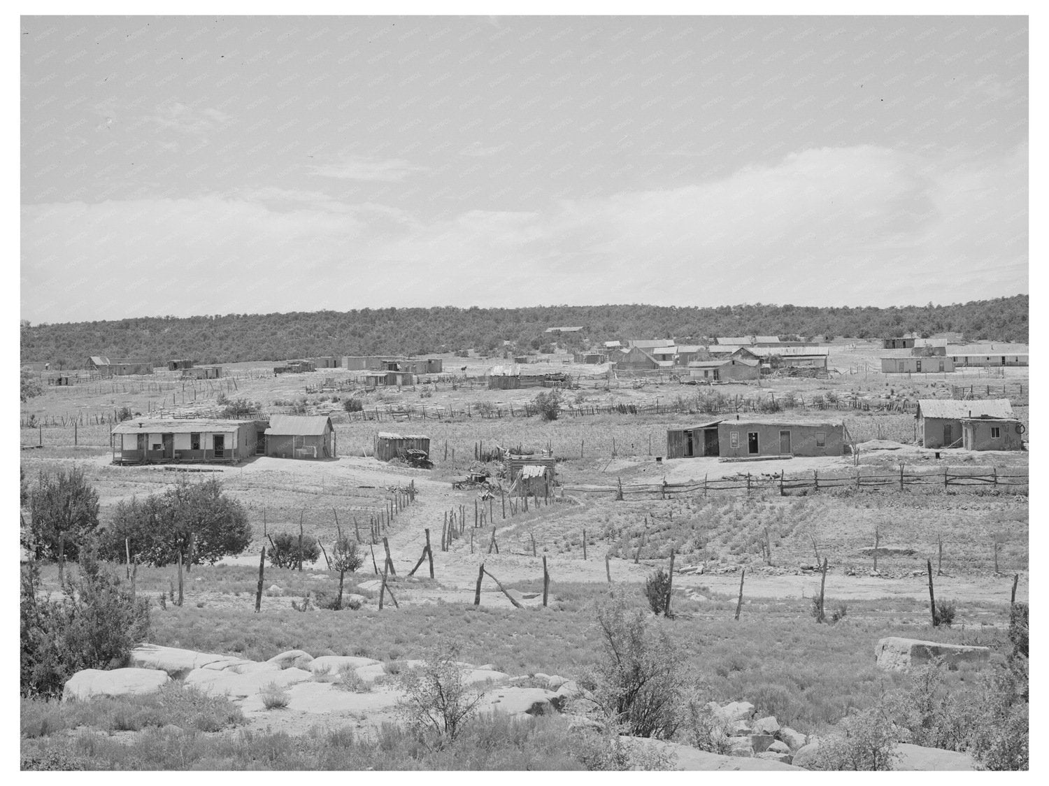 Vintage 1940 Scene from Chilili New Mexico Rural Life