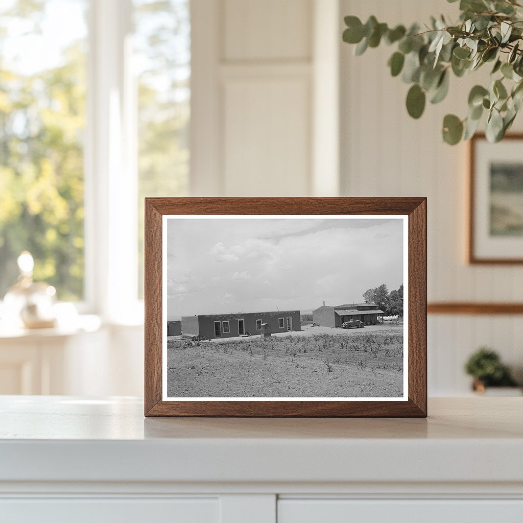 Adobe House and Corn Patch in Costilla New Mexico 1940