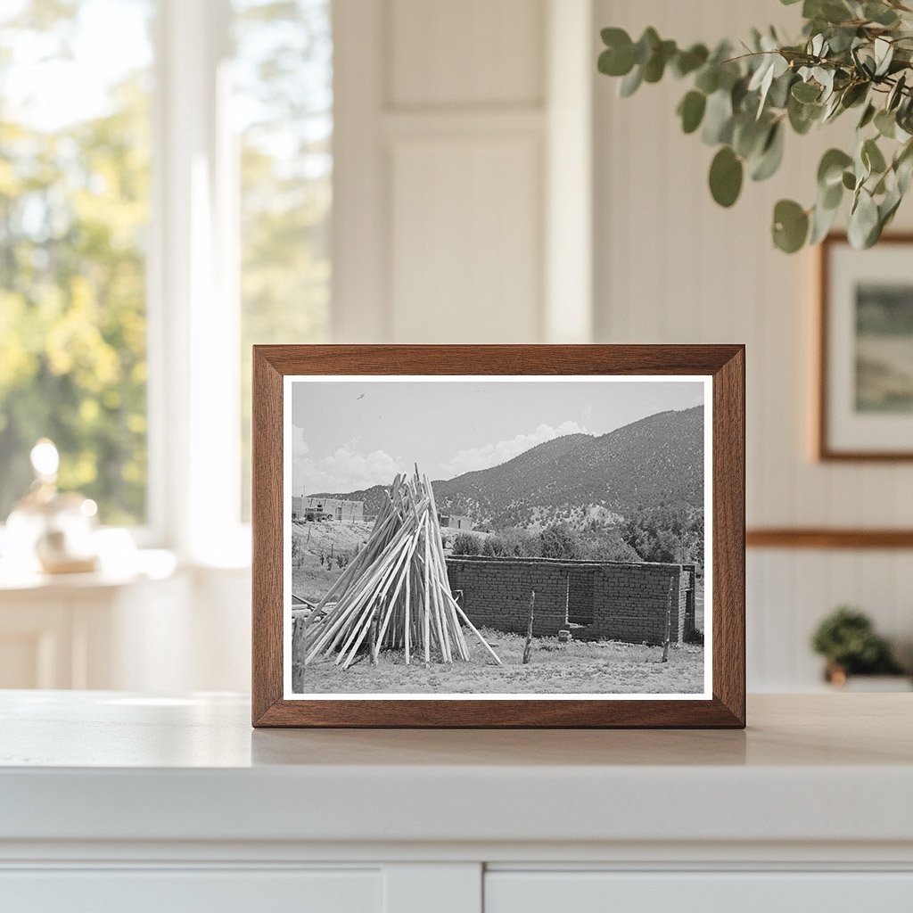 Adobe House Construction in Amalia New Mexico July 1940