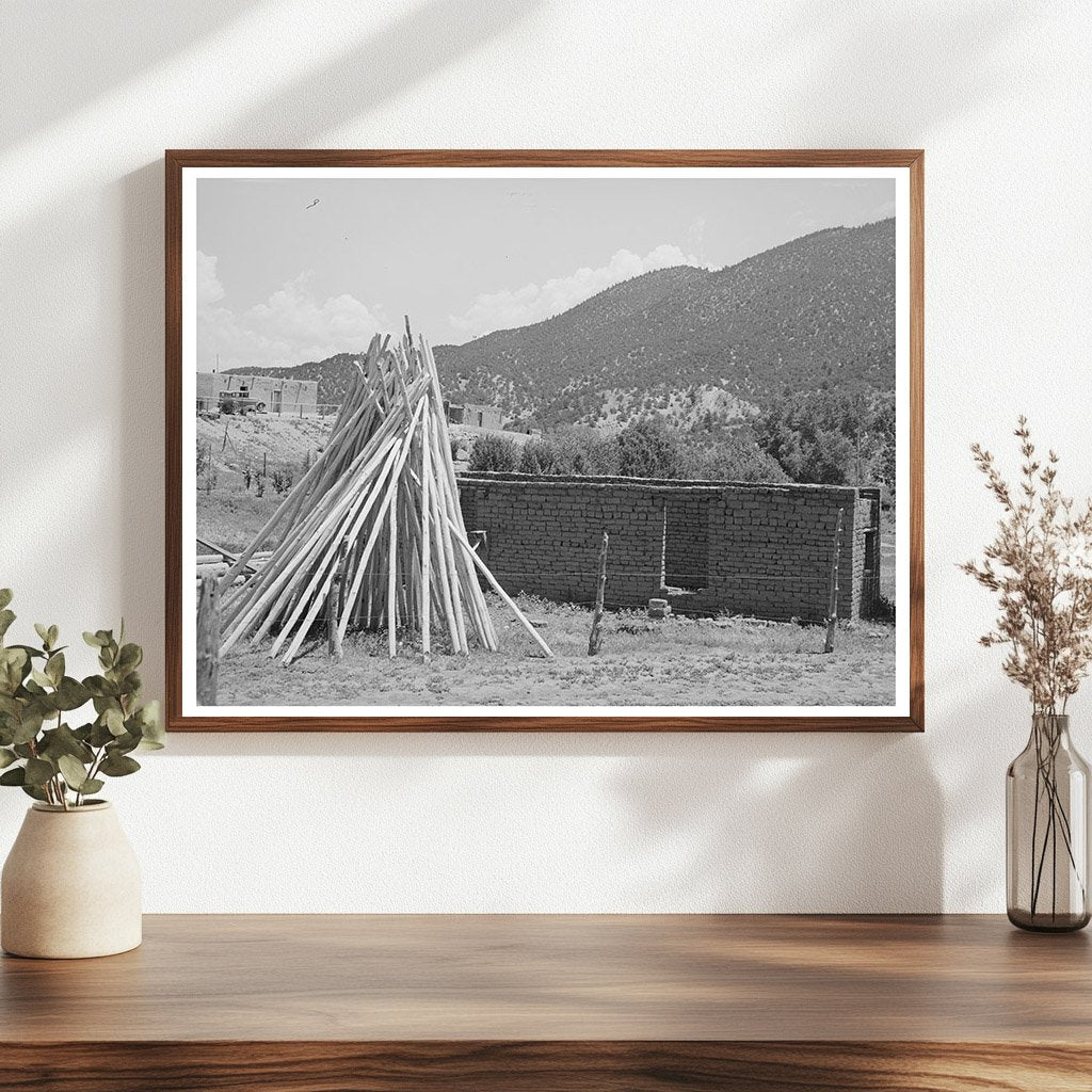 Adobe House Construction in Amalia New Mexico July 1940