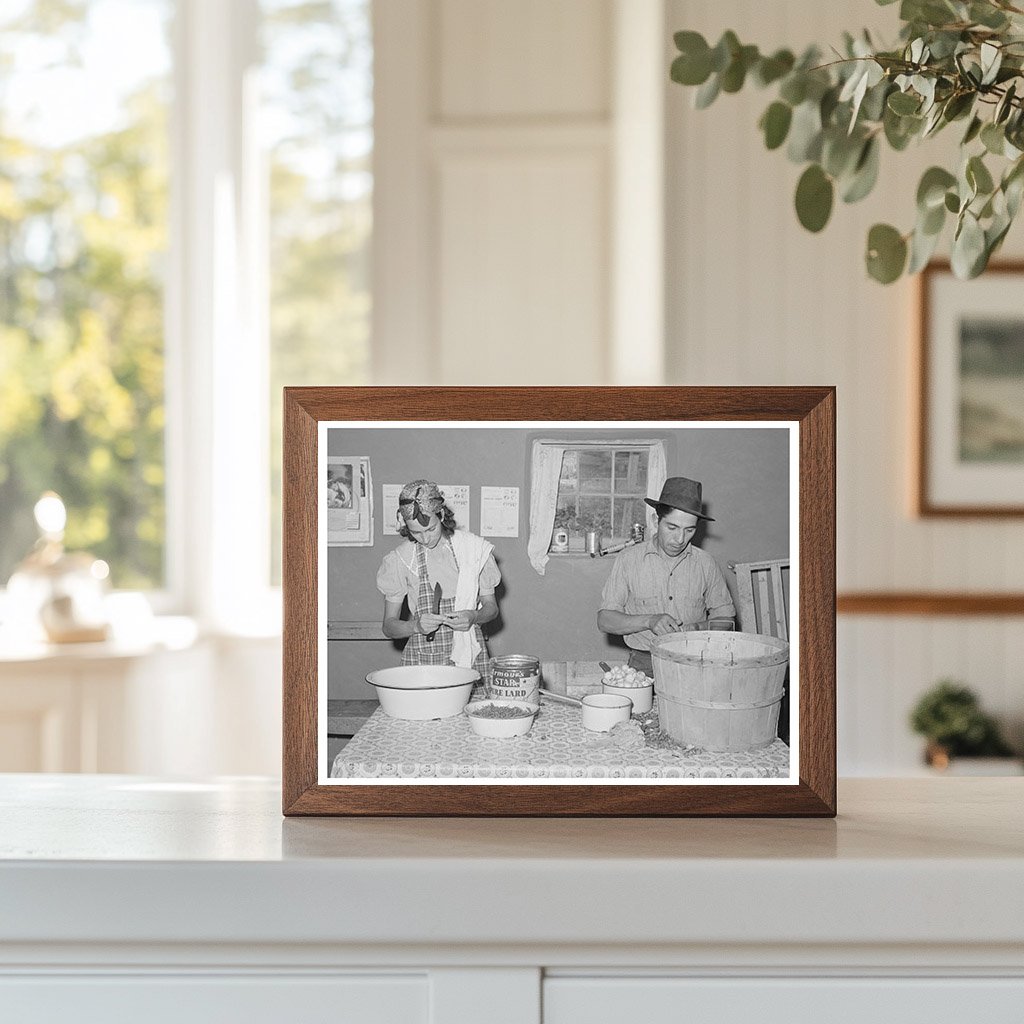 Spanish-American Couple Canning Fruit Chamisal 1940