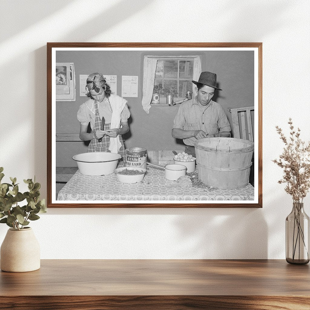 Spanish-American Couple Canning Fruit Chamisal 1940
