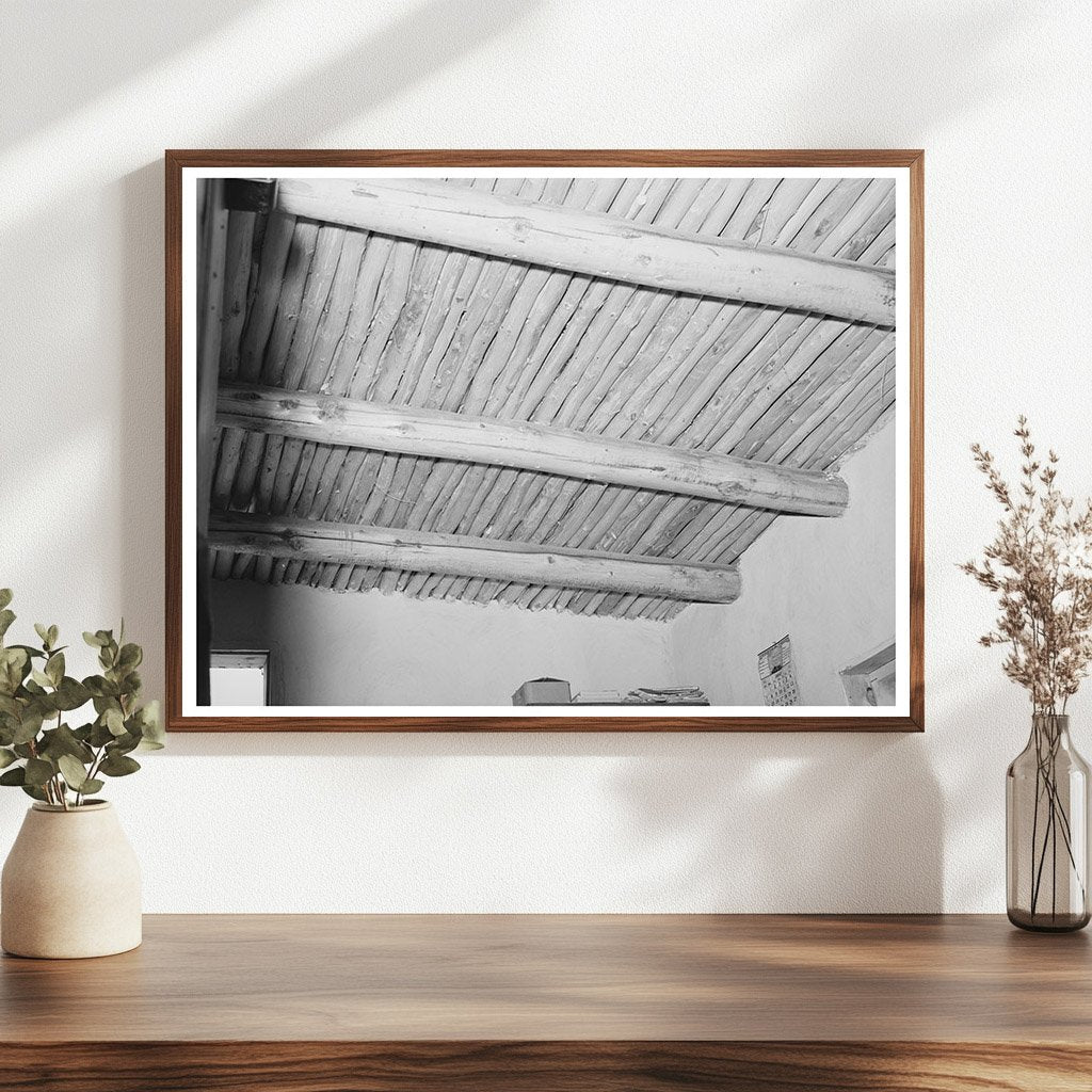 Vigas Ceiling in Spanish-American Home Amalia New Mexico 1940