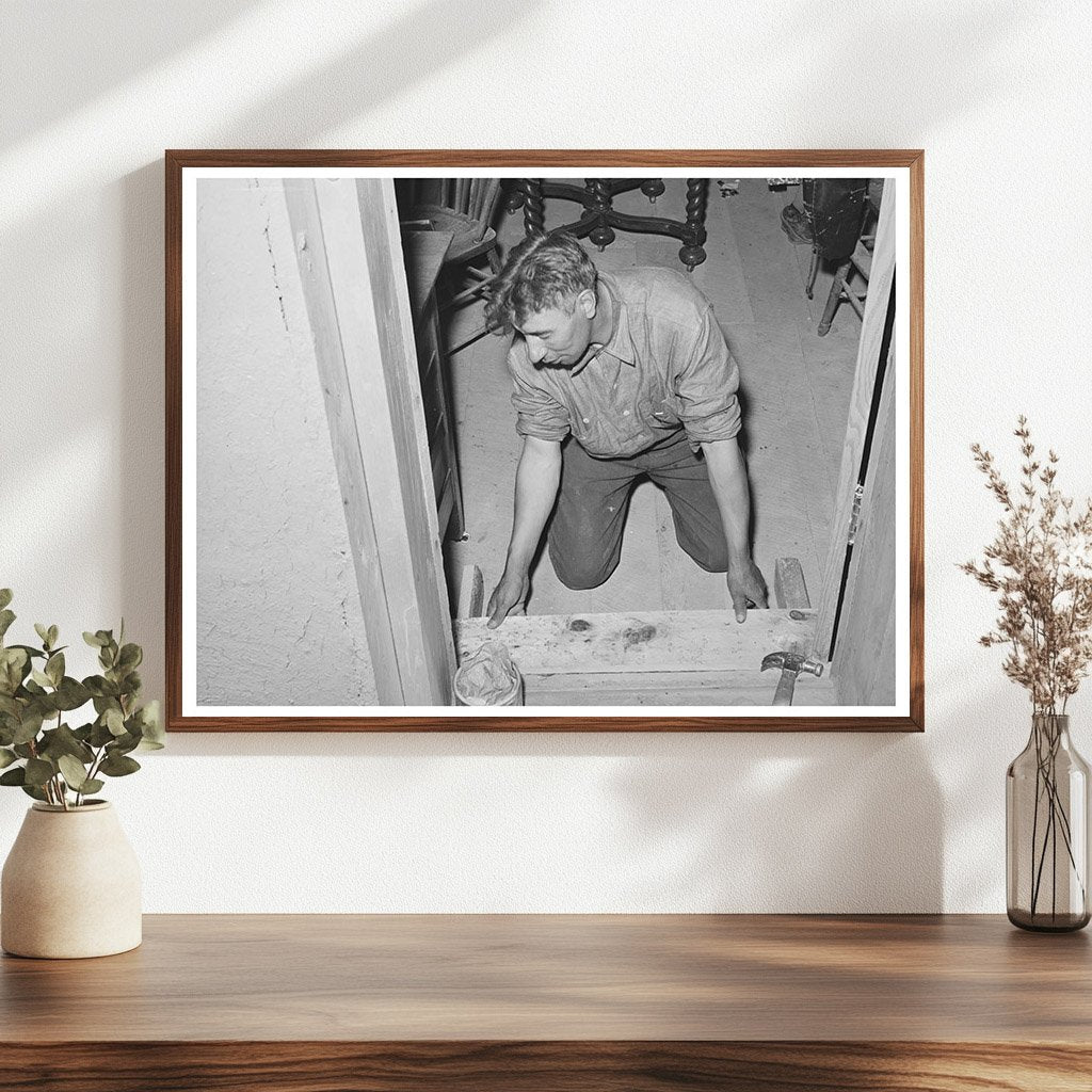 Spanish-American Farmer Fitting Step Amalia New Mexico 1940