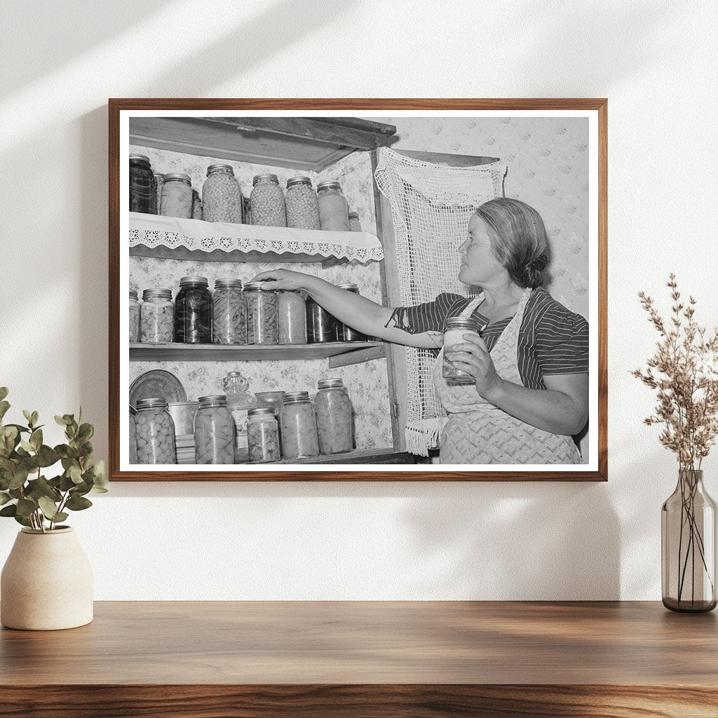 Spanish-American Farmers Wife with Canned Goods 1940