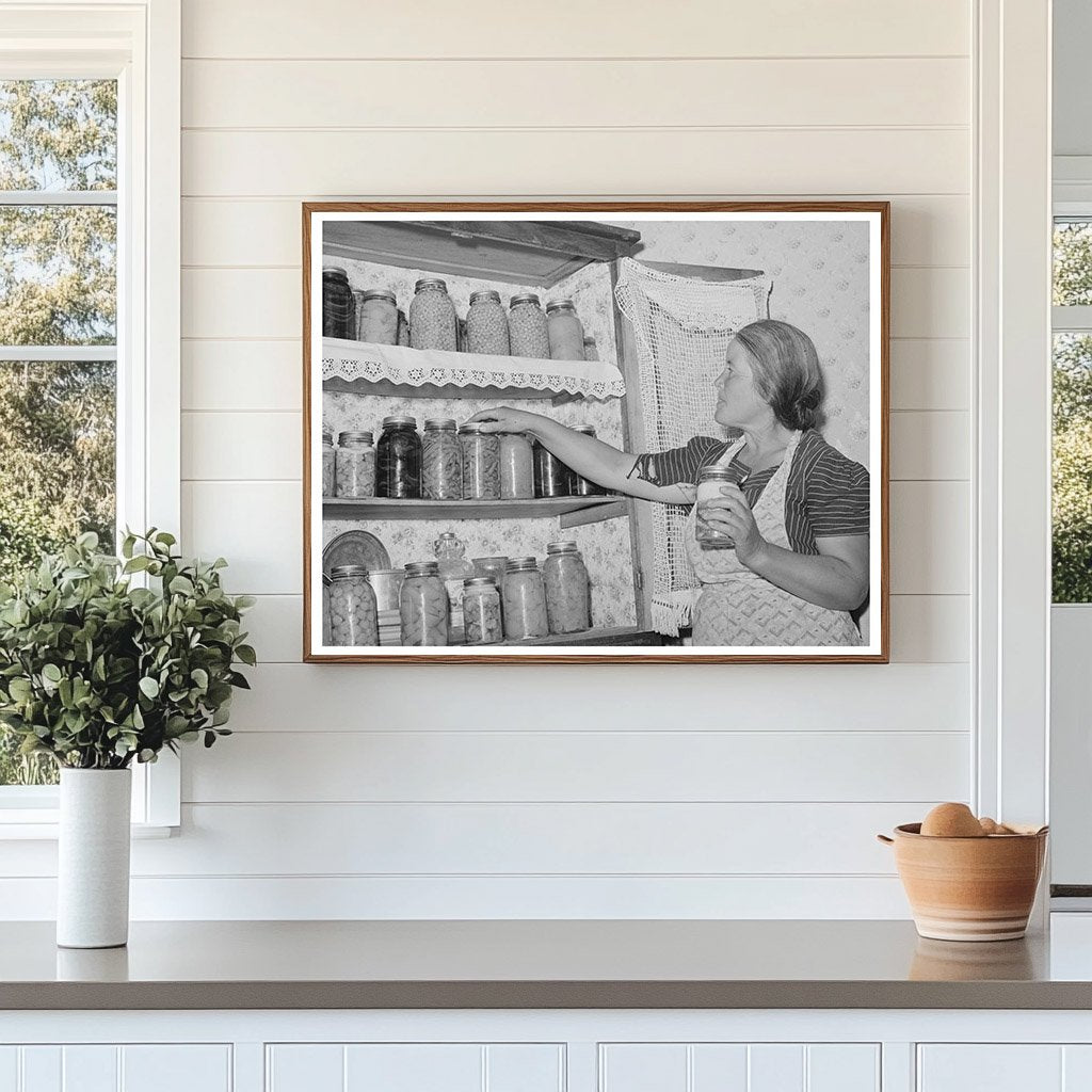 Spanish-American Farmers Wife with Canned Goods 1940