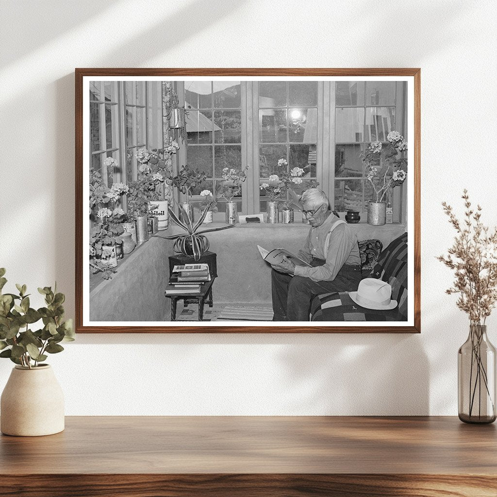 Vintage Spanish-American Man on Porch Chamisal NM 1940