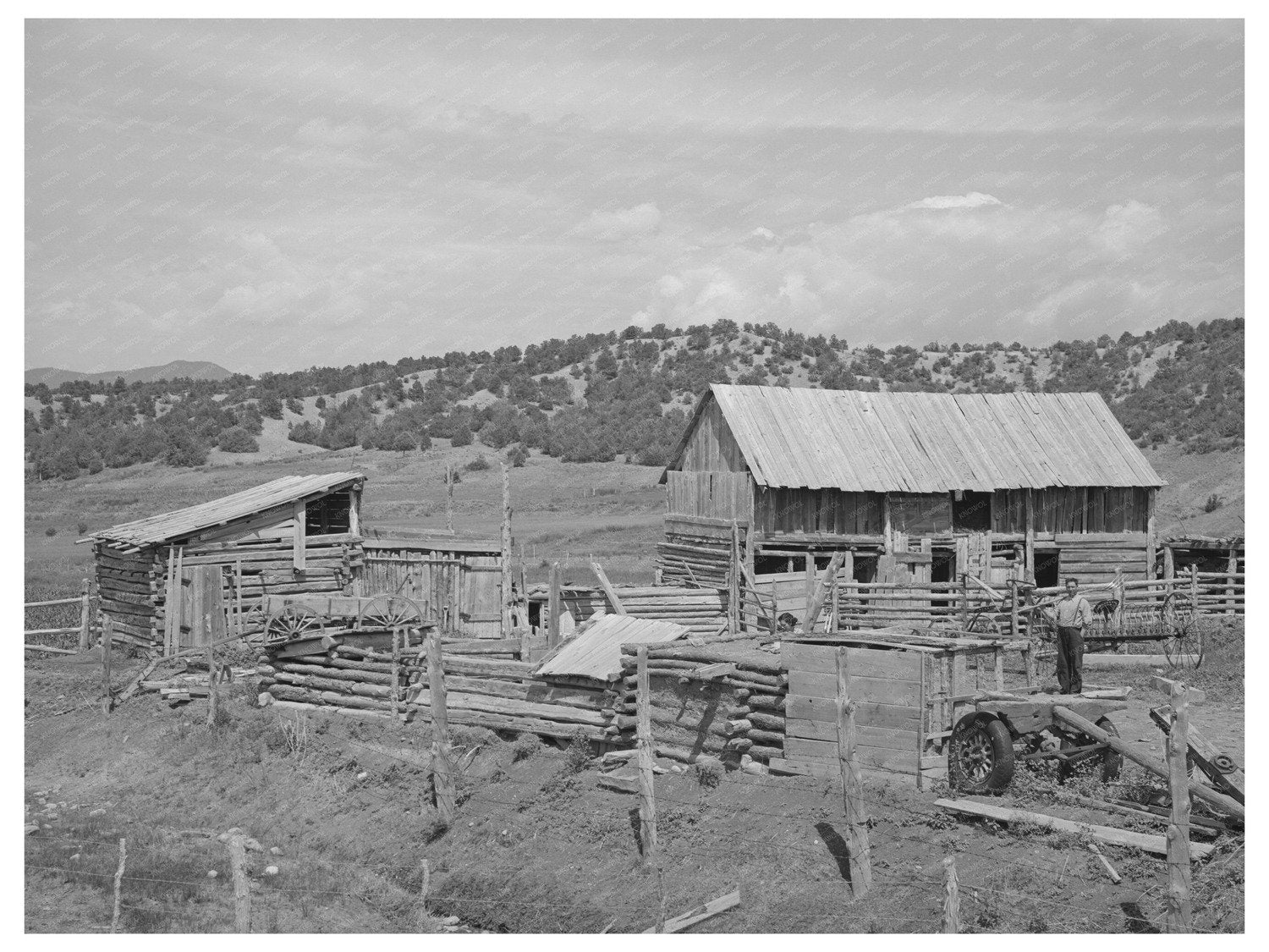 Spanish-American Farm Buildings in Chamisal New Mexico 1940