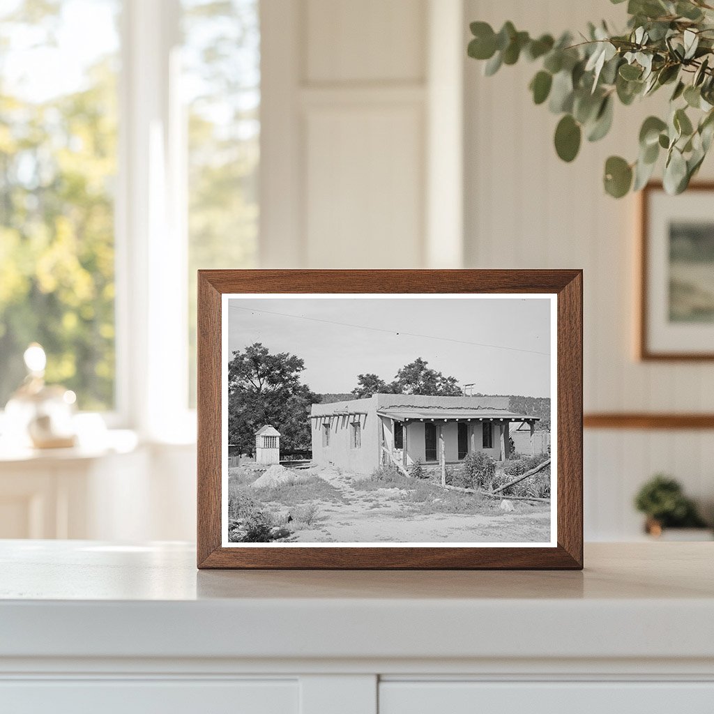 Adobe House and Well in Penasco New Mexico 1940
