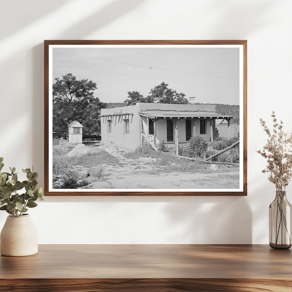 Adobe House and Well in Penasco New Mexico 1940