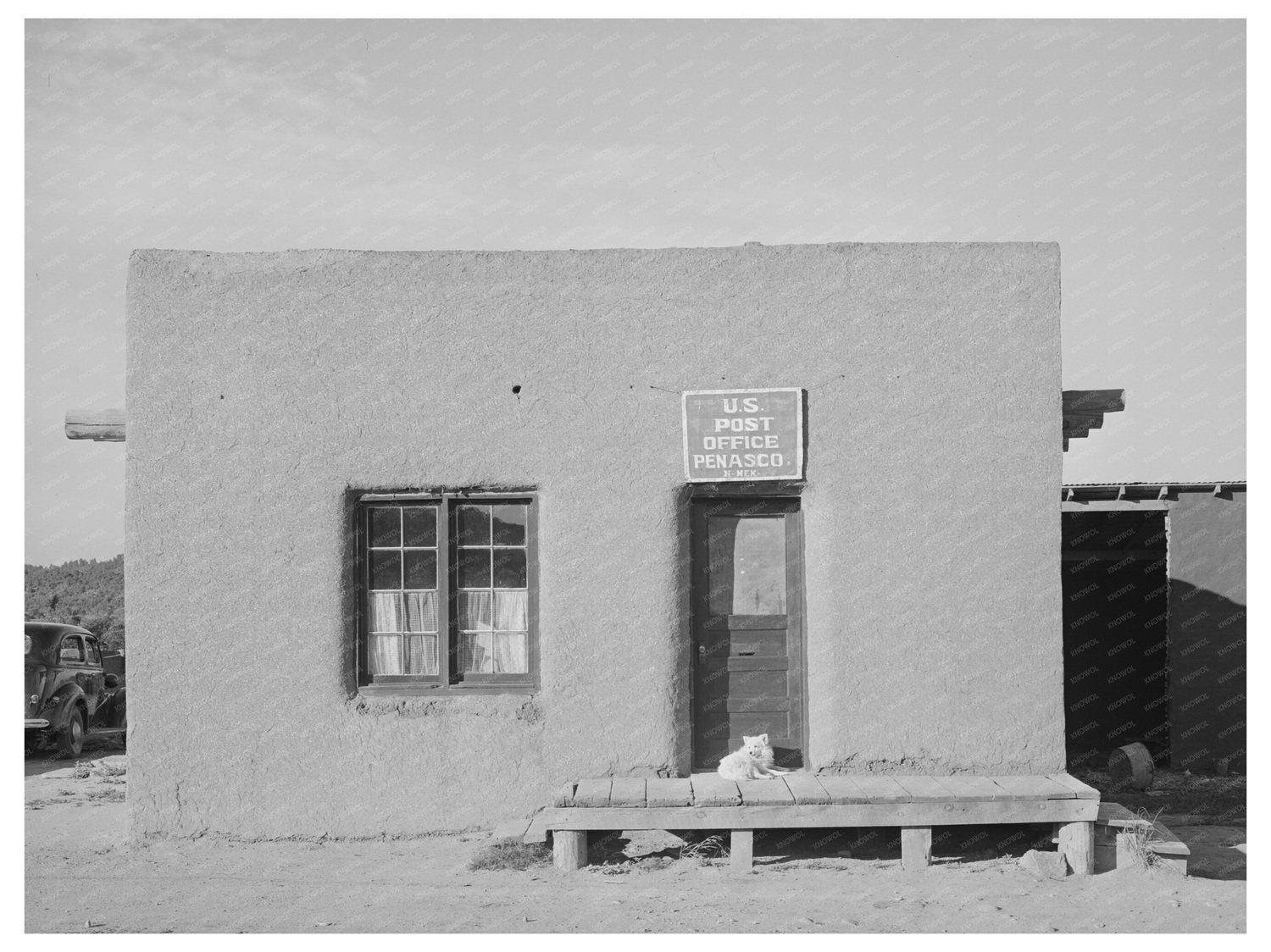 Penasco New Mexico Post Office July 1940 Vintage Photo