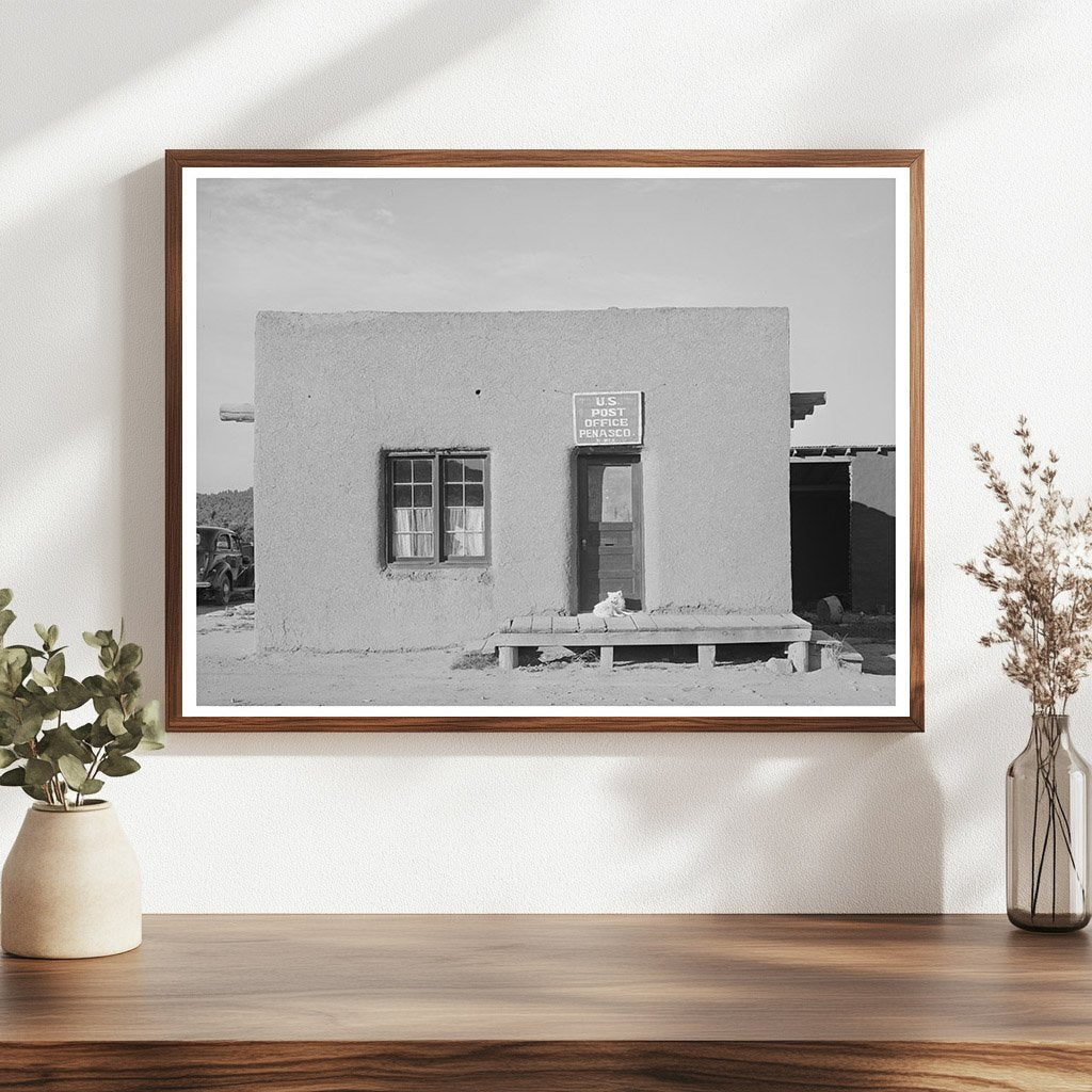 Penasco New Mexico Post Office July 1940 Vintage Photo