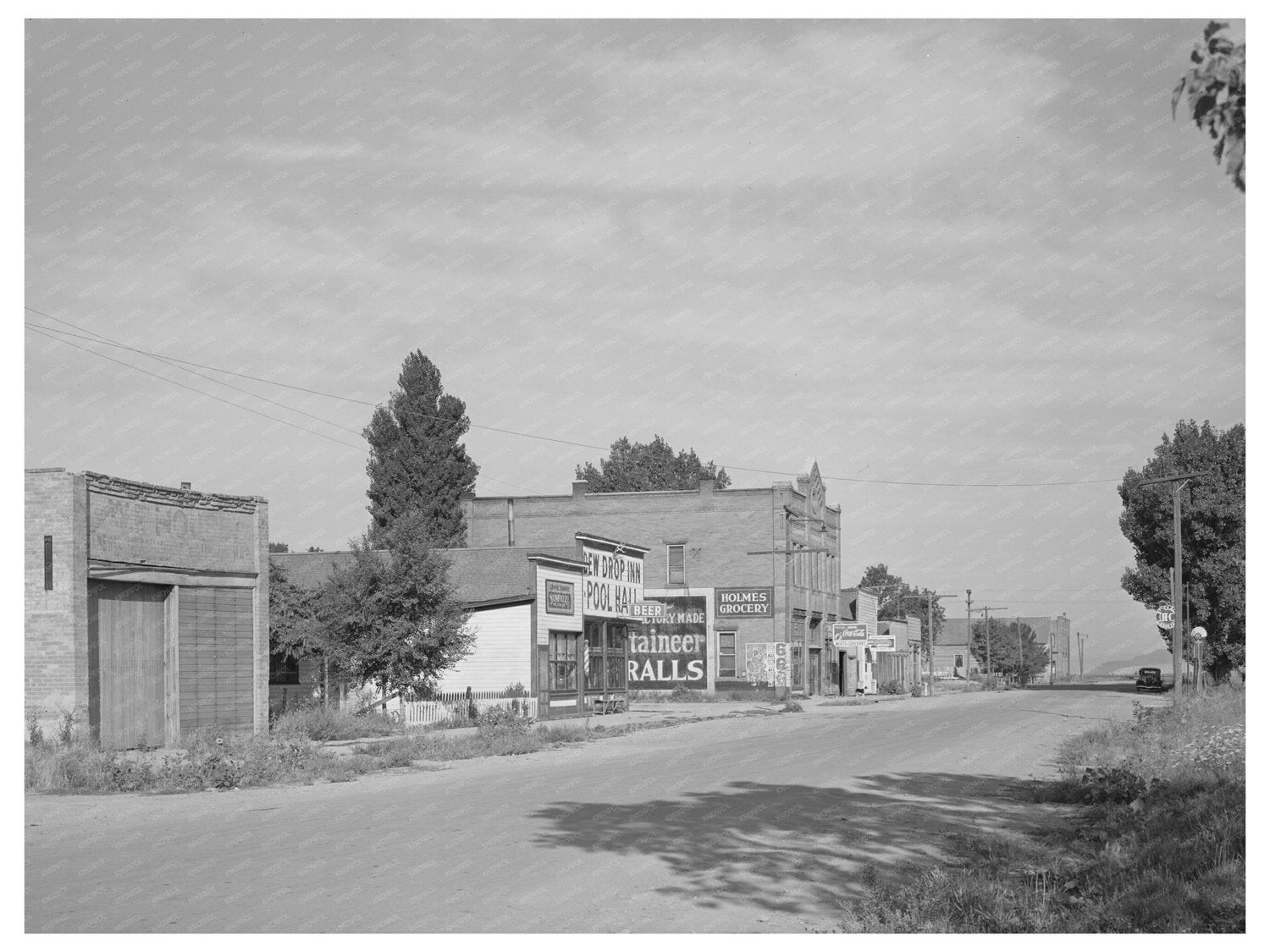 Corinne Utah Main Street August 1940 Historic Railroad Image