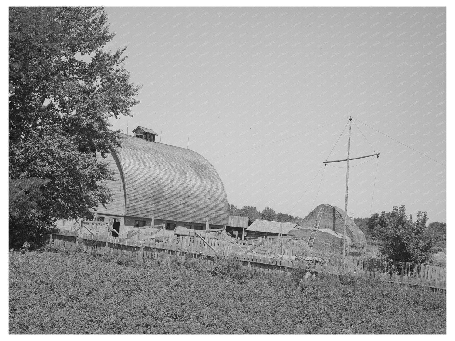 Mormon Farmers Barn and Haystack Cache County Utah 1940