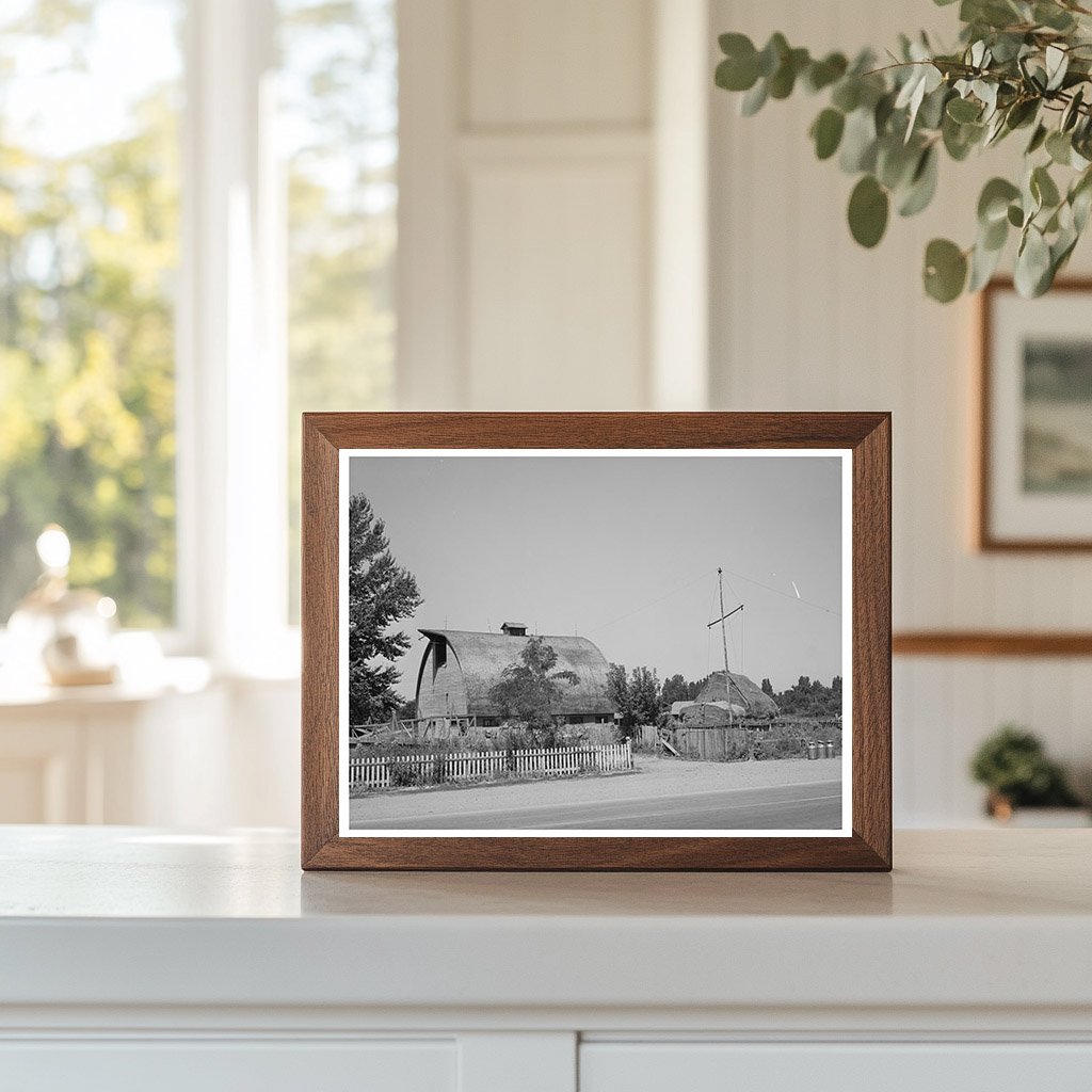 Mormon Farm Barn and Haystack Logan Utah 1940