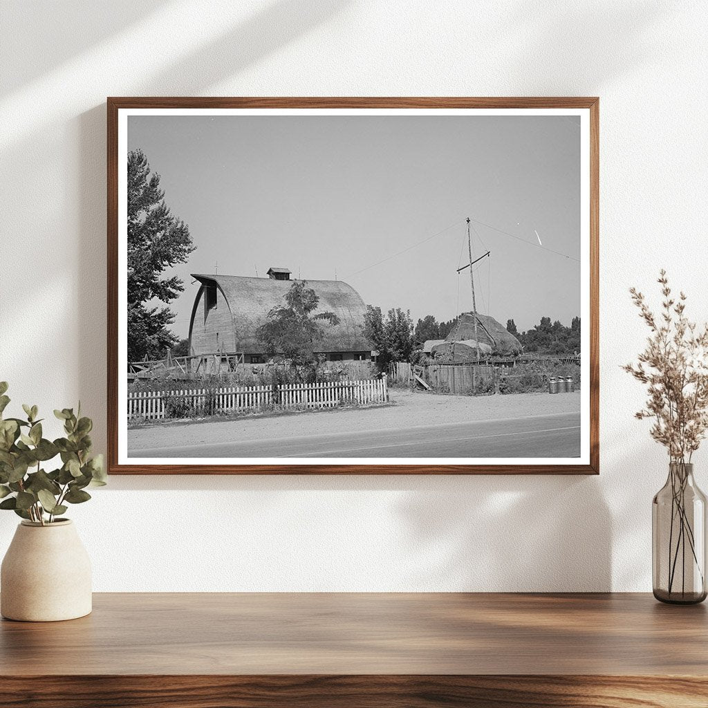 Mormon Farm Barn and Haystack Logan Utah 1940