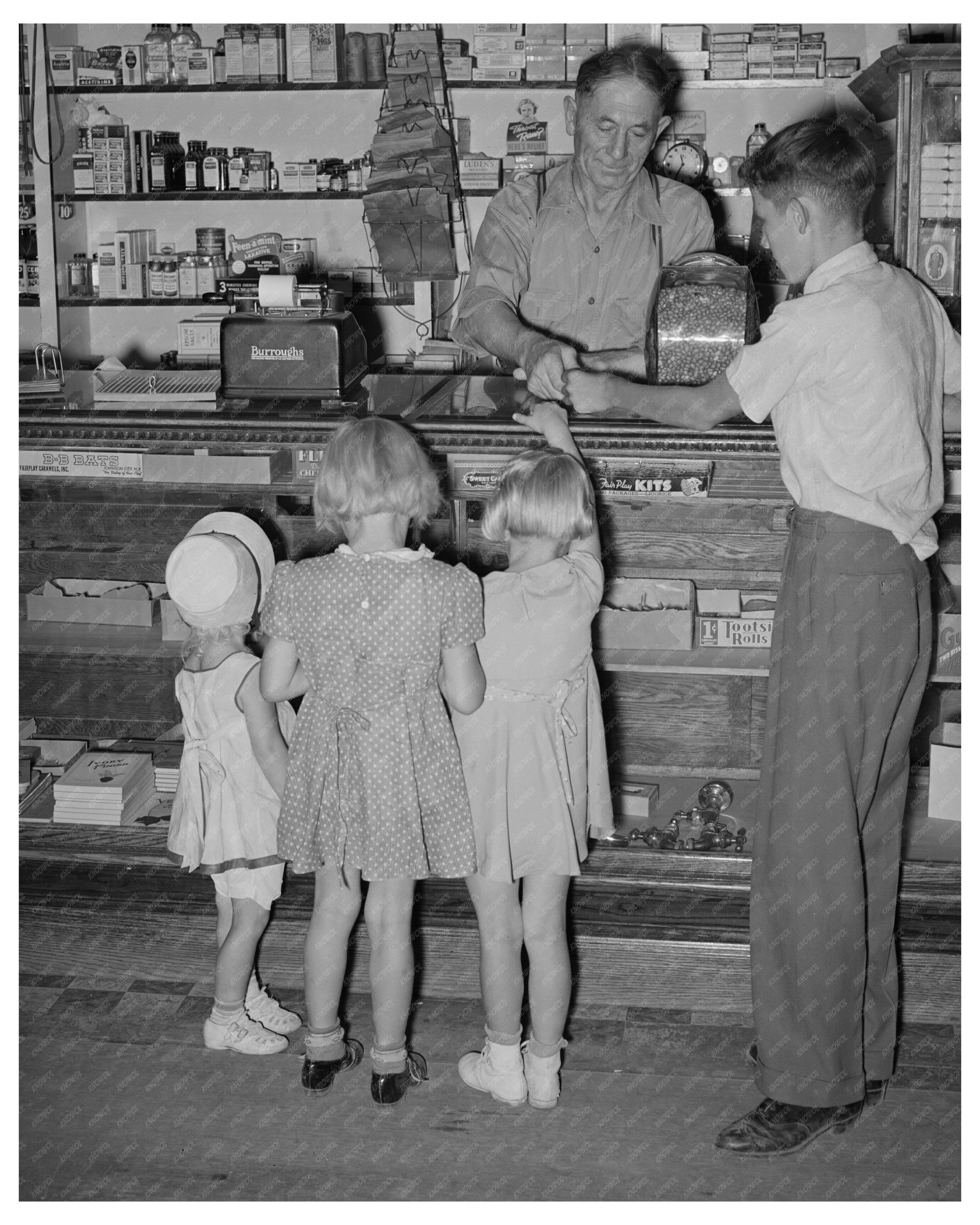 Mormon Children Buying Candy in Mendon Utah 1940
