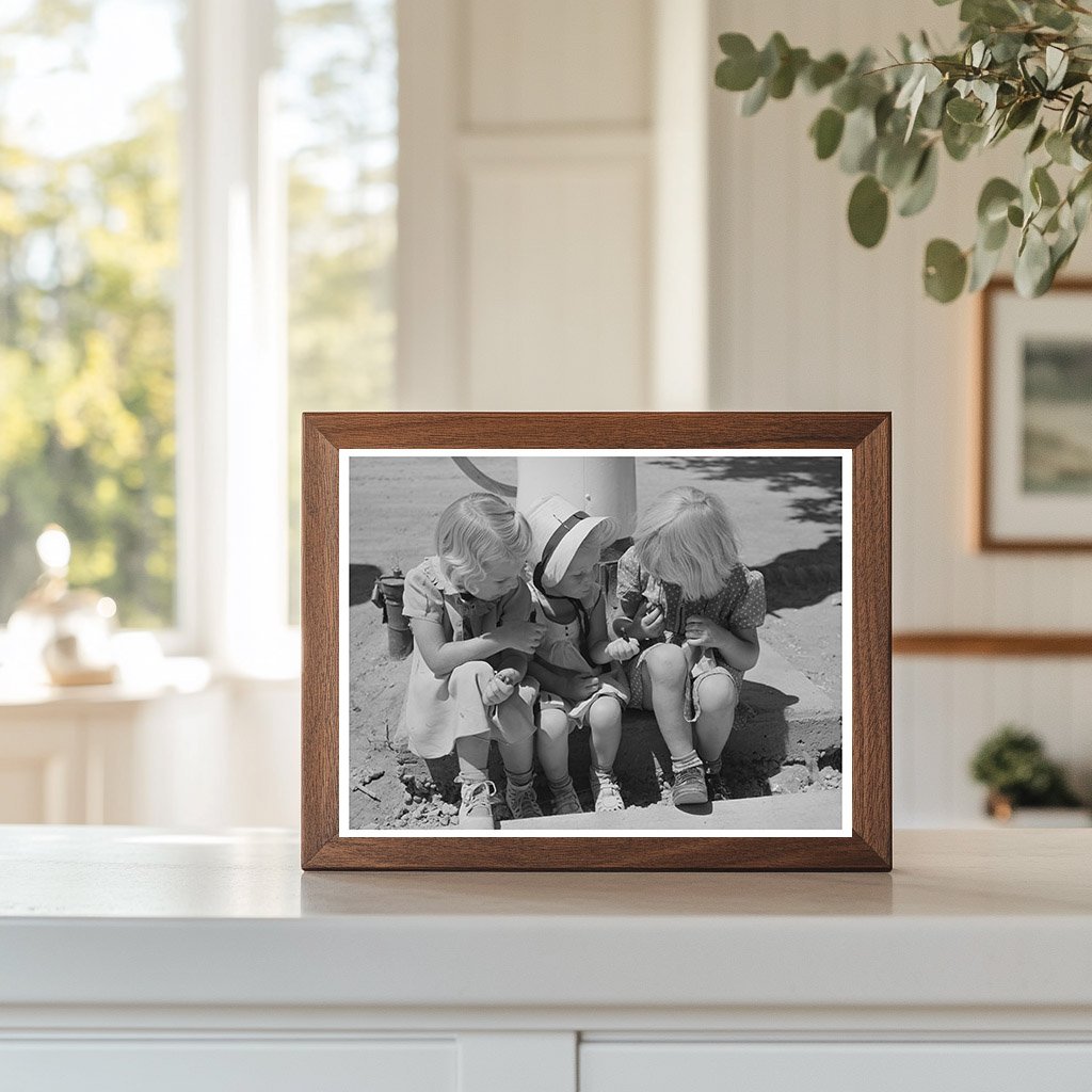 Vintage 1940 Photo of Girls Enjoying Candy in Mendon Utah
