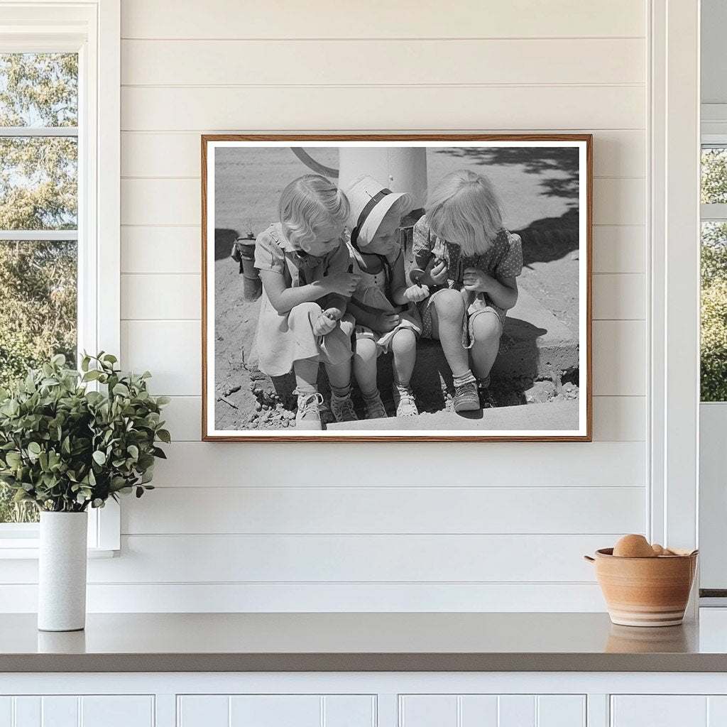 Vintage 1940 Photo of Girls Enjoying Candy in Mendon Utah
