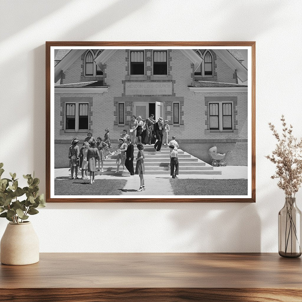 Mendon Utah Latter Day Saints Church 1940 Black and White Photo