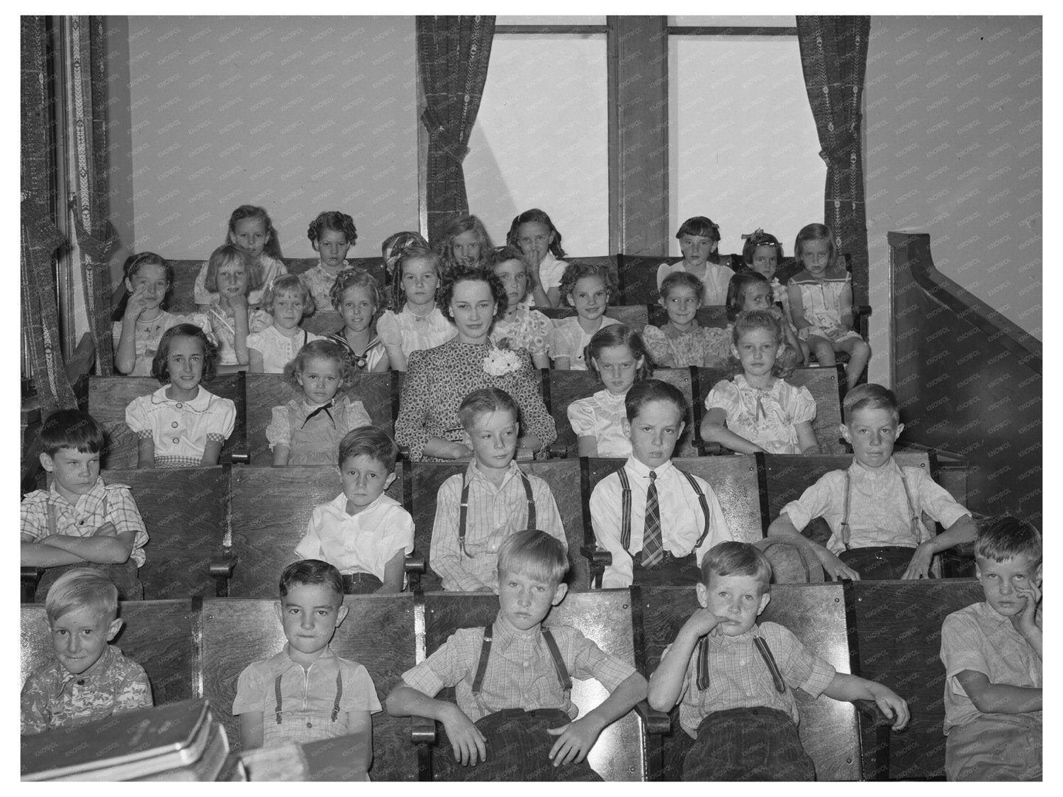 Mormon Children at Church Mendon Utah August 1940