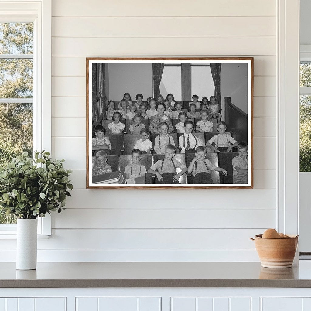 Mormon Children at Church Mendon Utah August 1940