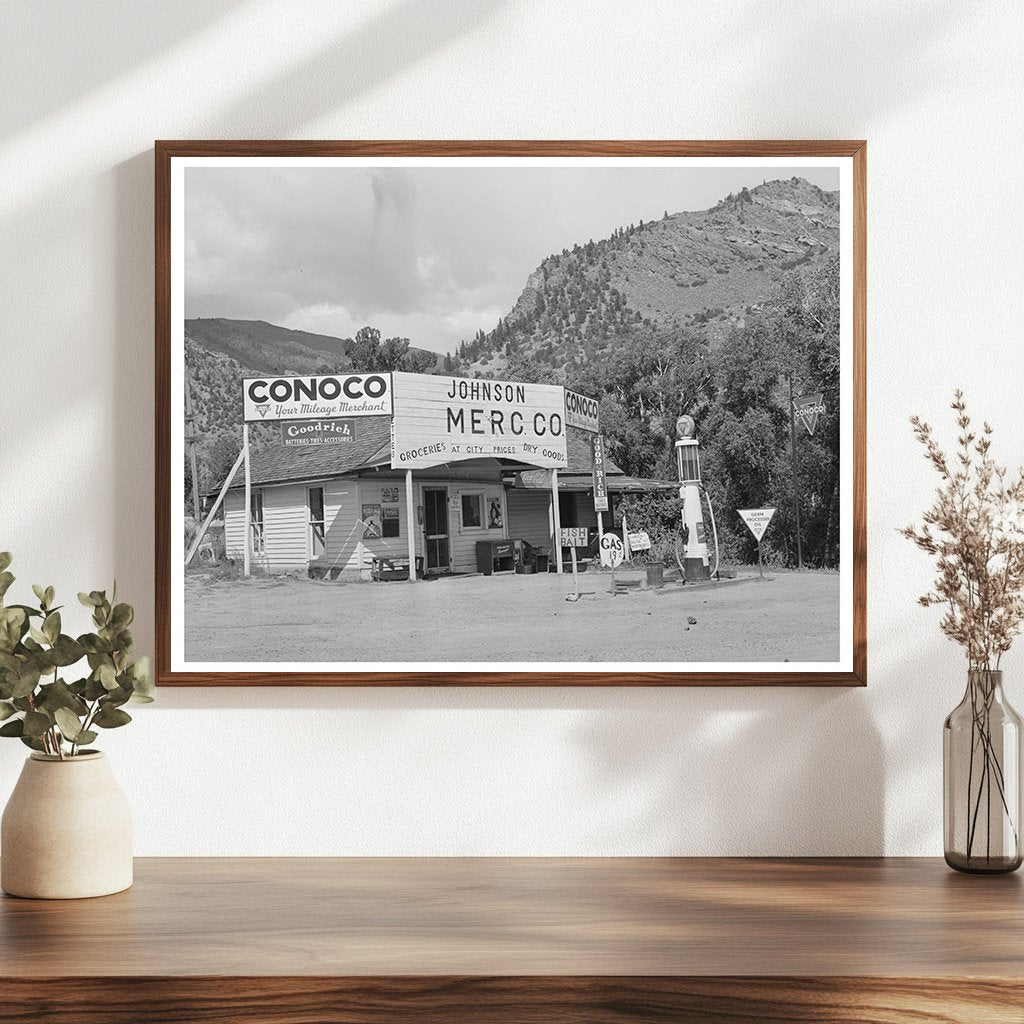 Grocery Store and Filling Station in Cimarron Colorado 1940