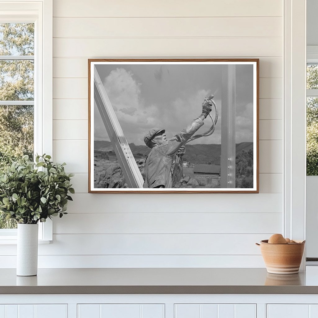 Sapinero Bridge Workmen Painting Silver 1940