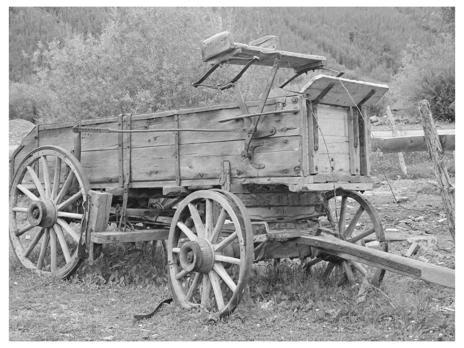 Historic Wooden Ore Wagon in Telluride Colorado 1940