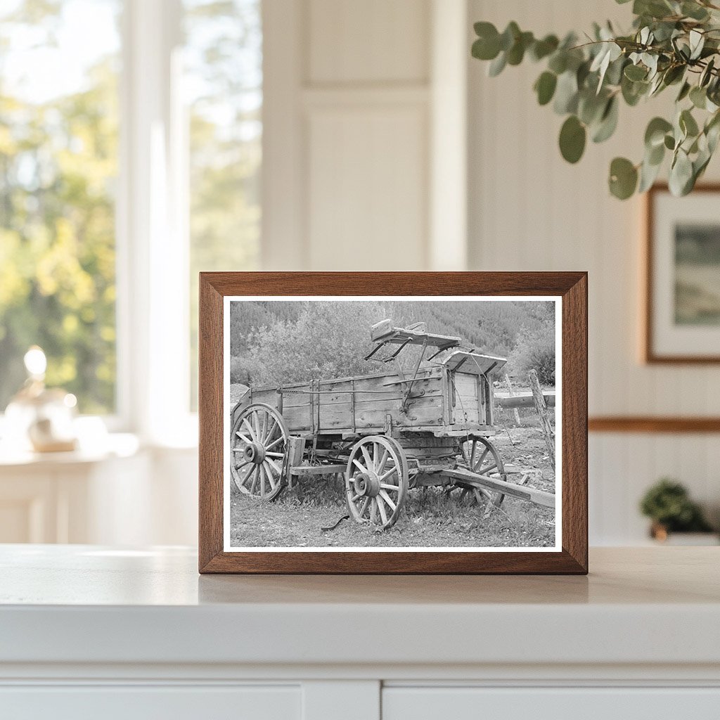 Historic Wooden Ore Wagon in Telluride Colorado 1940