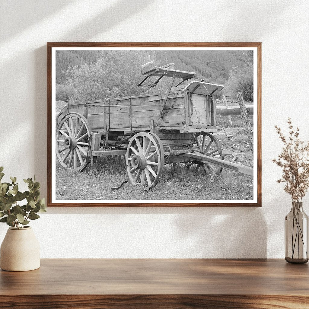 Historic Wooden Ore Wagon in Telluride Colorado 1940