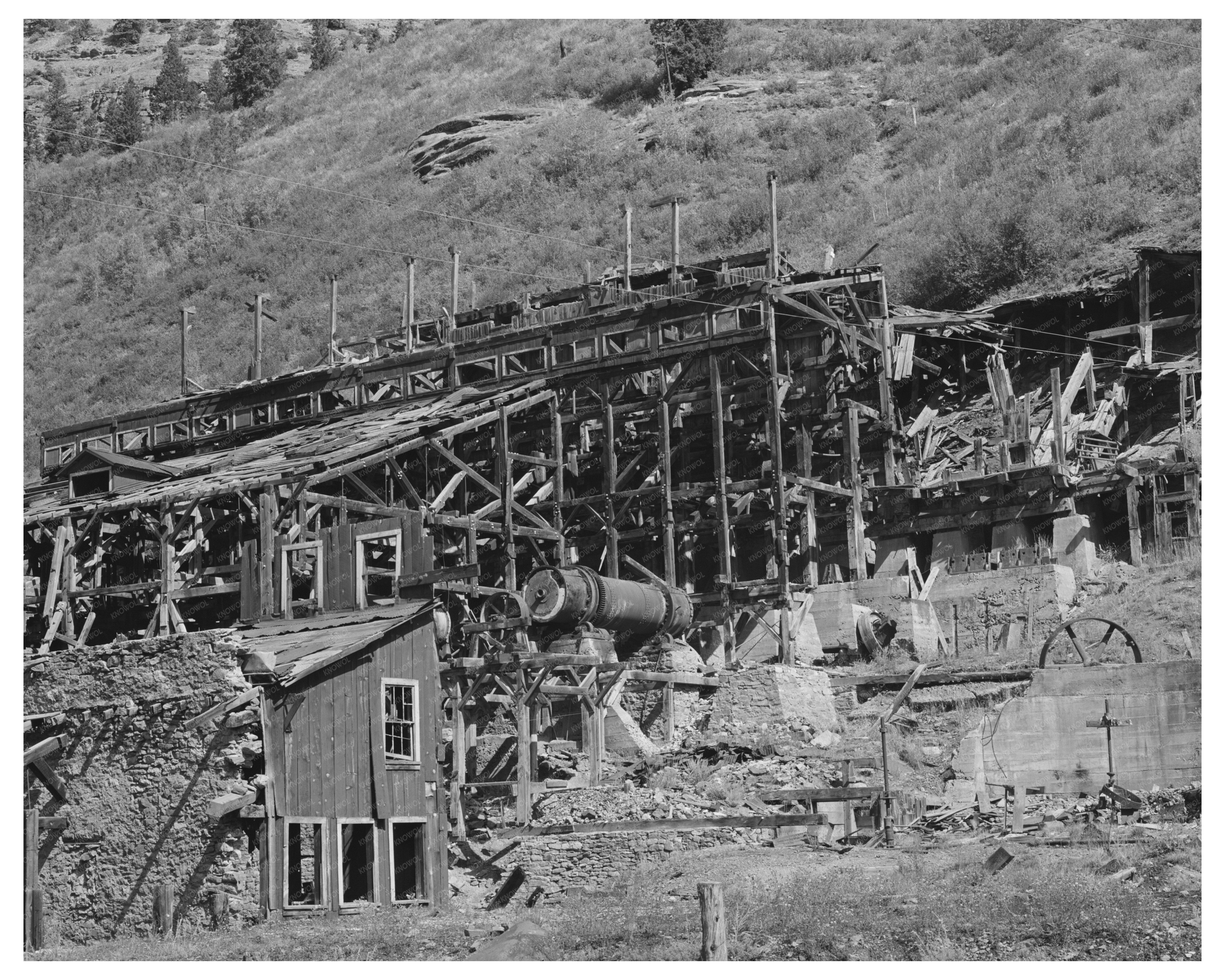 Vintage Gold Mill Remains Telluride Colorado 1940