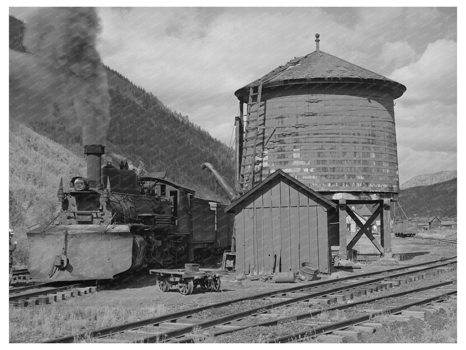 Narrow Gauge Railway Yard in Telluride Colorado 1940