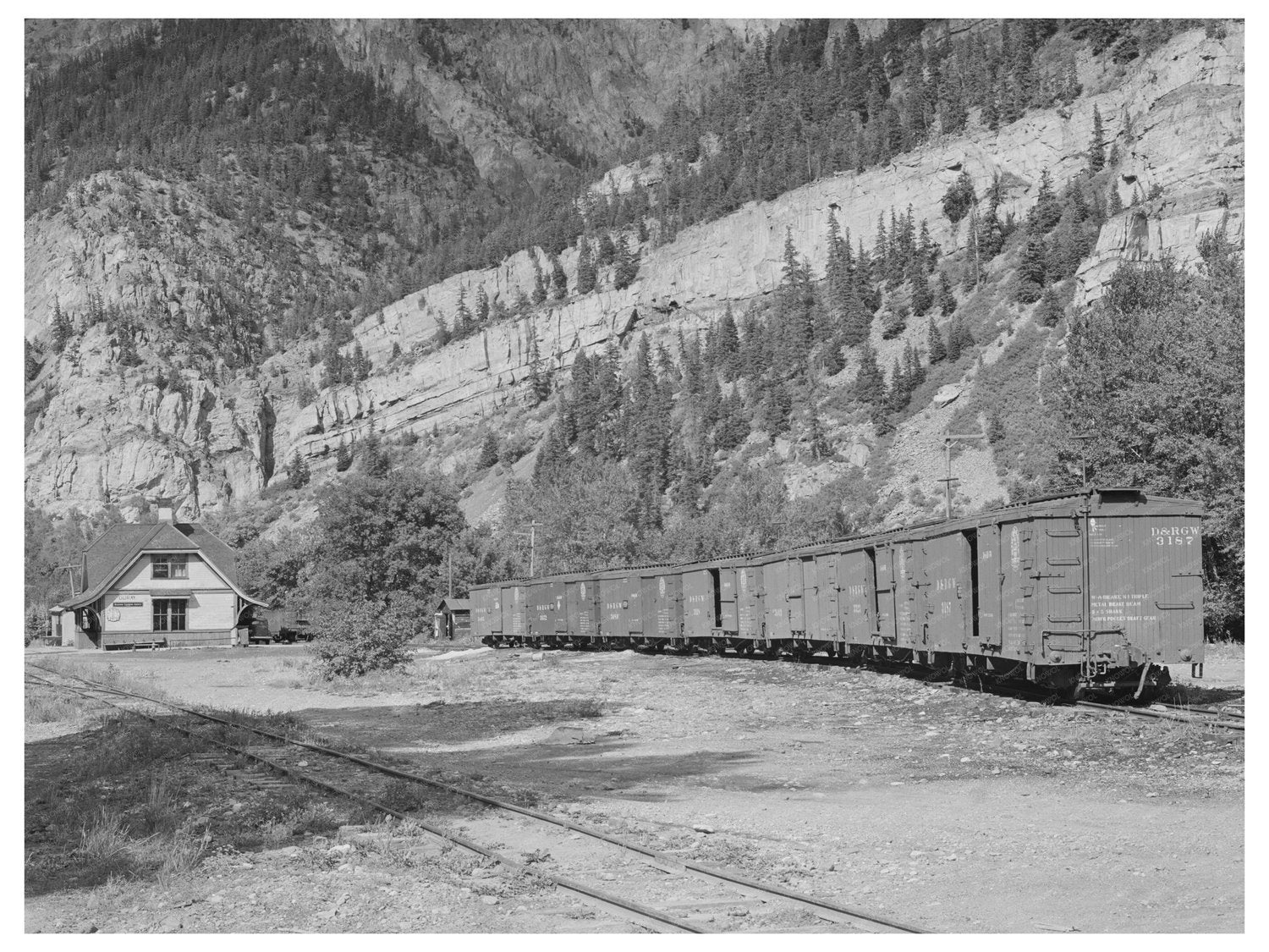Ouray Colorado D. & R.G.W. Railroad Station 1940