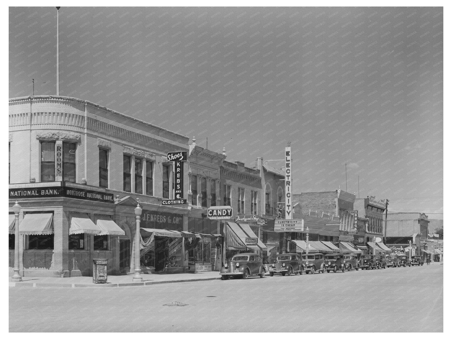 Main Street Montrose Colorado September 1940 Historic Photo