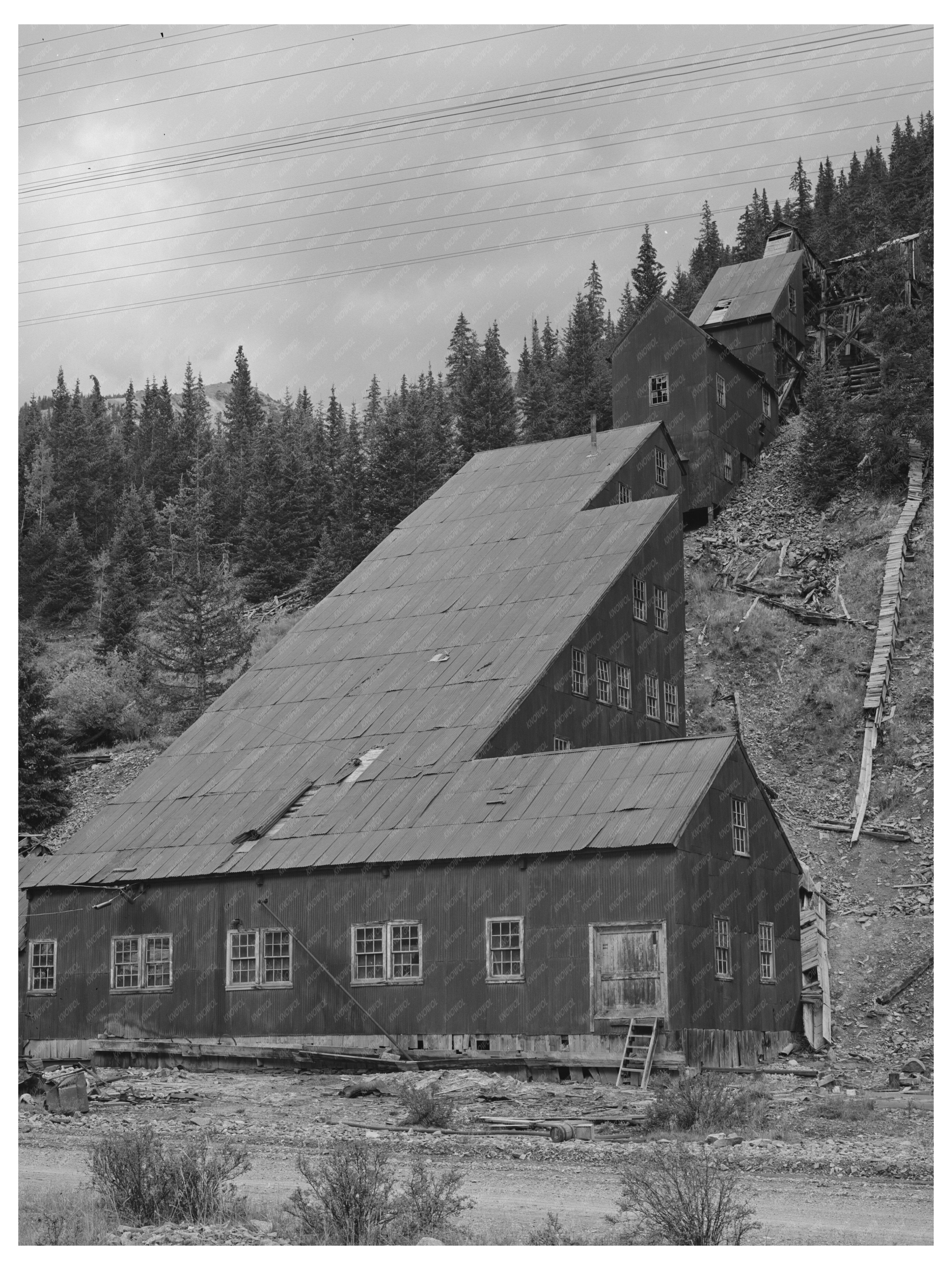Vintage Gold Mill Remains San Juan County Colorado 1940